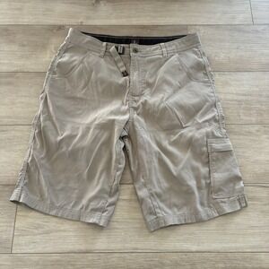 Prana Shorts Mens Large‎ Brown 11" Stretch Zion Belted Cargo Hiking Performance